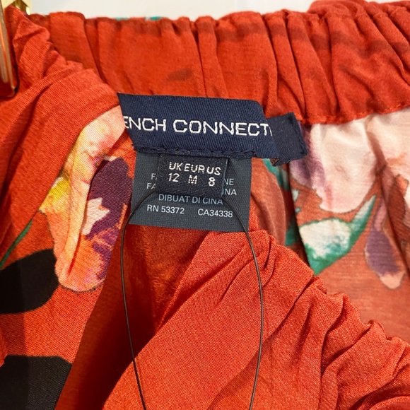 French Connection Delphine Dress One Shoulder Copper Coin Burnt Orange Sz 8 NWT - Picture 7 of 11